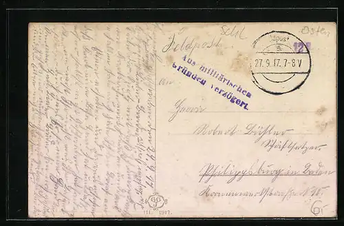 AK Oderberg /Öst. Schlesien, Ringstrasse mit Kirche