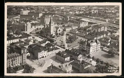 AK Tampere, Ortsansicht aus der Vogelschau