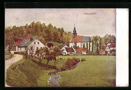 AK Oberailsfeld, Ortsansicht mit Kirche