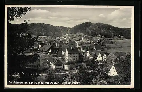 AK Artelshofen /Pegnitz, Ortsansicht mit M. A. N. Erholungsheim