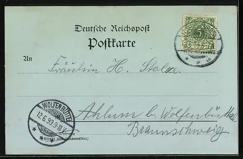 Mondschein-AK Friedrichroda, Blick auf Rathskeller