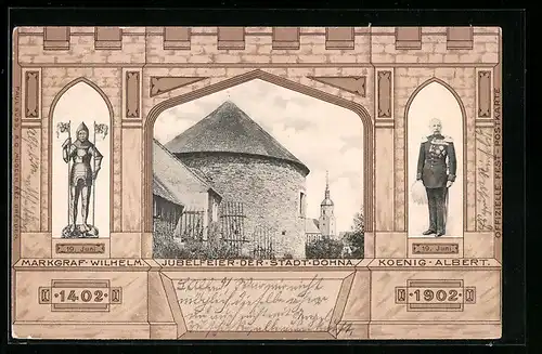 AK Dohna, Festpostkarte, Markgraf Wilhelm