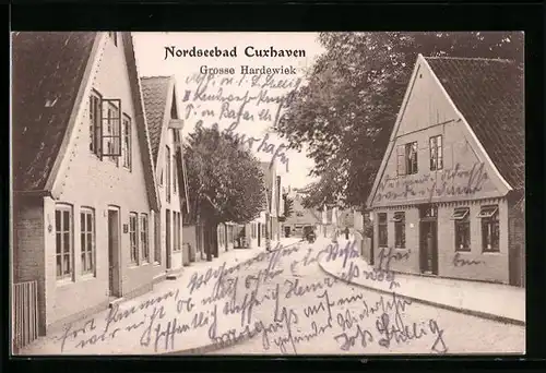AK Cuxhaven, Strasse Grosse Hardewiek