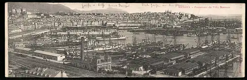 Klapp-AK Genova, Panorama da Villa Rosazza, Hafen
