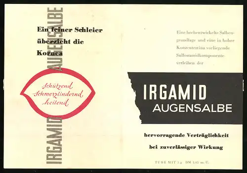 Klapp-AK Reklame für Irgamid Augensalbe