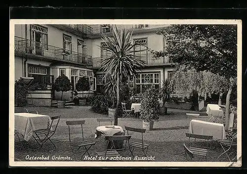 AK Grömitz, Hotel zur schönen Aussicht, Gartenterrasse