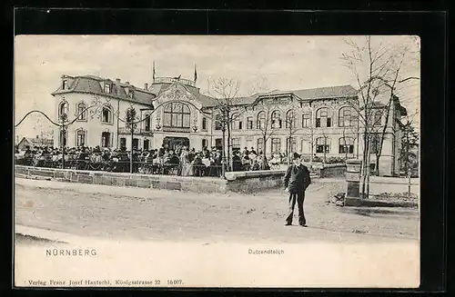 AK Nürnberg, Gasthaus Dutzendteich mit Terrasse