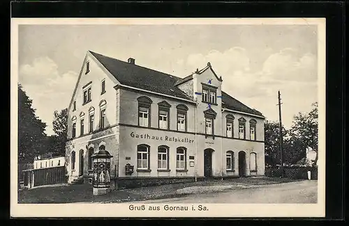 AK Gornau i. Sa., Gasthaus Ratskeller