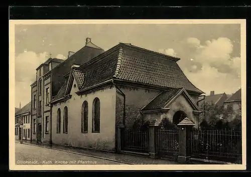 AK Glückstadt, Kath. Kirche mit Pfarrhaus