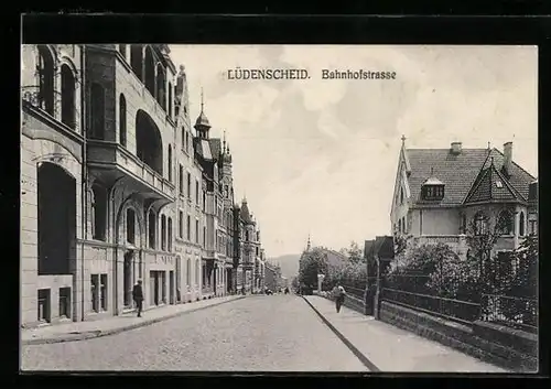 AK Lüdenscheid, Blick in die Bahnhofstrasse