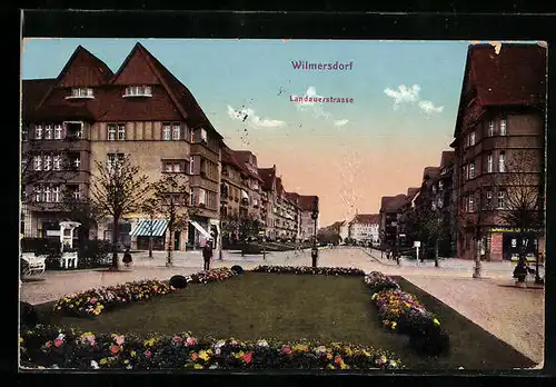 AK Wilmersdorf, Landauerstrasse mit Grünanlage