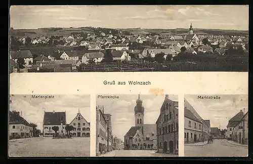 AK Wolnzach, Marienplatz, Pfarrkirche, Marktstrasse
