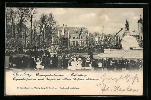 AK Augsburg, Prinzregentenbrunnen, Enthüllung