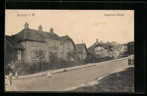 AK Annen i. W., Strassenpartie, Krupp`sche Kolonie