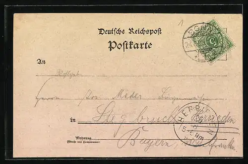 Lithographie Bonn, Ruine Drachenfels, Gasthaus Hähnchen