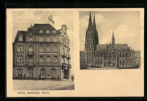 AK Köln, Hotel Minerva, Johannisstrasse 24-28, Kirche