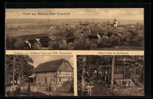 AK Dransfeld-Bühren, Gasthaus zum Goldenen Stern, Hilke`s Heim im Bauerbusch, Teilansicht