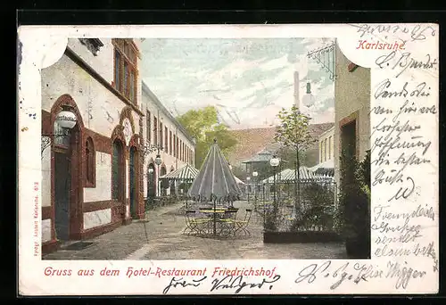 AK Karlsruhe, Hotel-Restaurant Friedrichshof