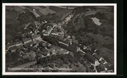 AK Goldkronach / Fichtelgeb., Gesamtansicht, Fliegeraufnahme