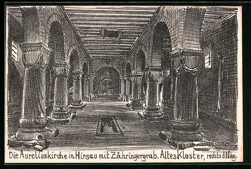AK Hirsau, Aureliuskirche mit Zähringergrab, Altes Kloster