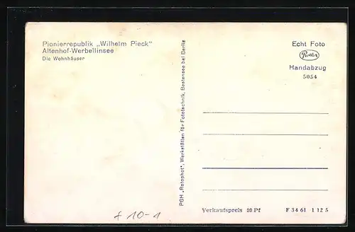 AK Altenhof-Werbellinsee, Pionierrepublik Wilhelm Pieck, Wohnhäuser, DDR-Propaganda