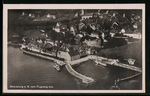 AK Meersburg a. B., Ortsansicht vom Flugzeug aus gesehen