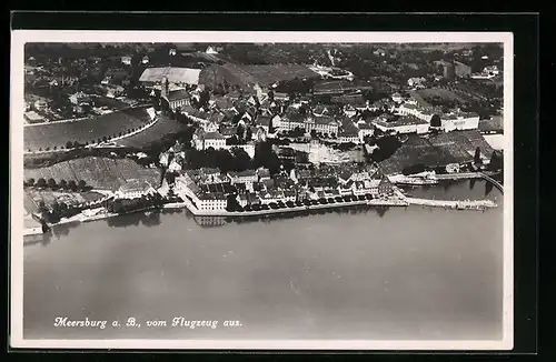 AK Meersburg a. B., Ortsansicht vom Flugzeug aus gesehen