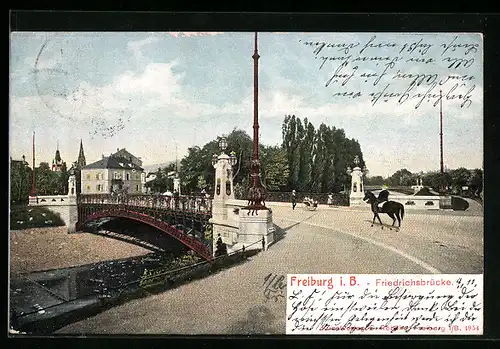 AK Freiburg i. B., Friedrichsbrücke