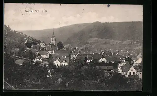 AK Sulz a. N., Ortsansicht aus der Vogelschau