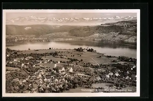 AK Oehningen a. Untersee, Ortsansicht vom Flugzeug aus gesehen