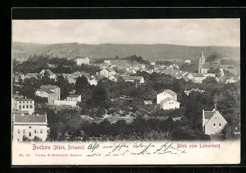 AK Buckow / Märk. Schweiz, Blick vom Luisenberg