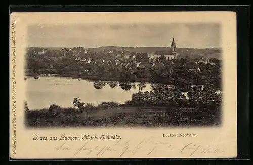 AK Buckow / Märk. Schweiz, Ortsansicht, Nordseite