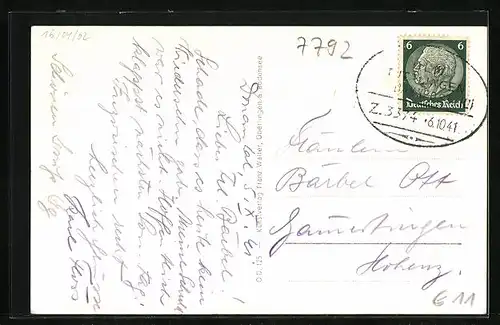 AK Hausen im Tal, Ortsansicht mit Ruine Hausen