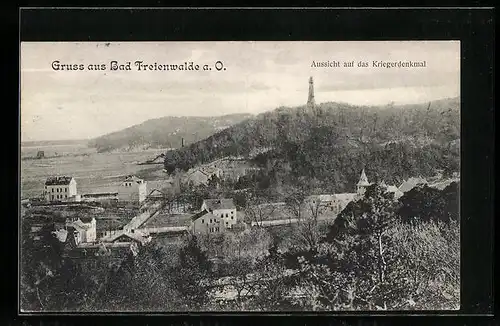 AK Bad Freienwalde a. O., Aussicht auf das Kriegerdenkmal