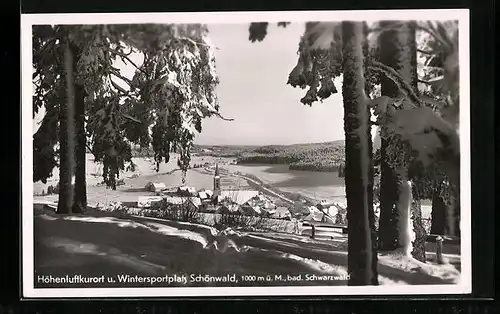 AK Schönwald / Schwarzwald, Ortsansicht mit Kirche