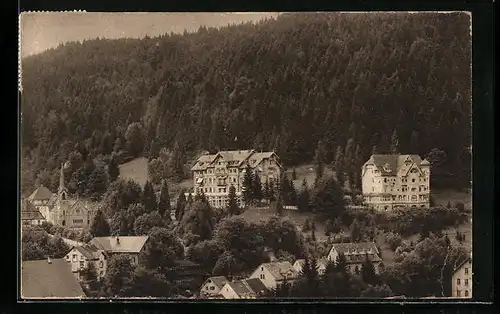 AK Triberg / Schwarzwald, Blick zum Schwarzwaldhotel und Kurhaus Waldlust