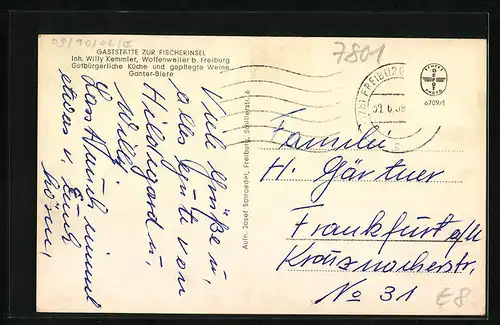 AK Wolfenweiler, Gaststätte zur Fischerinsel