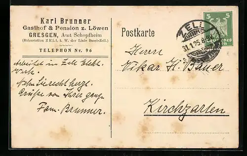AK Gresgen, Gasthof und Pension zum Löwen, Einladung