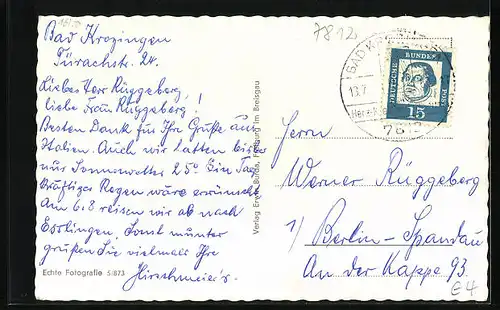 AK Bad Krozingen, Ortsansicht aus der Vogelschau