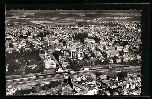 AK Schwenningen am Neckar, Gesamtansicht vom Flugzeug aus gesehen