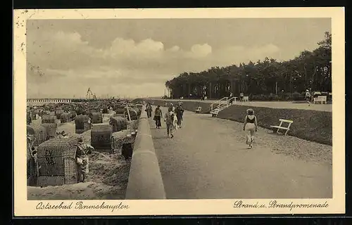 AK Brunshaupten, Strand und Strandpromenade