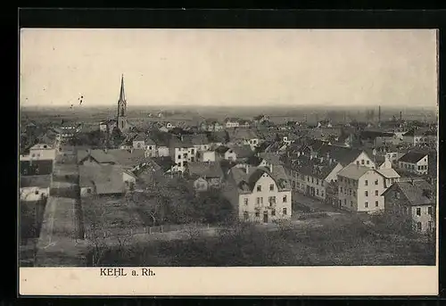AK Kehl am Rhein, Ortsansicht aus der Vogelschau
