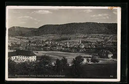 AK Ebermannstadt / Fränk. Schweiz, Ortsansicht mit Arbeitsdienstlager