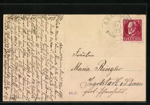 AK Windsheim, Ortspartie mit Kirche