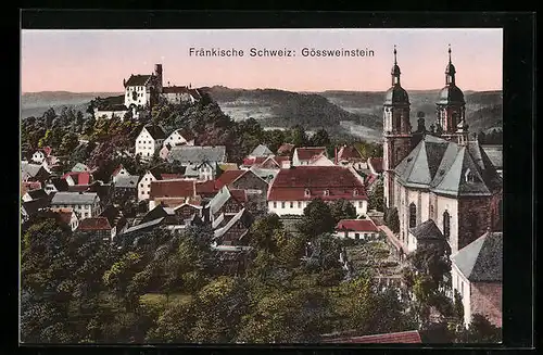 AK Gössweinstein / Fränk. Schweiz, Ortsansicht aus der Vogelschau