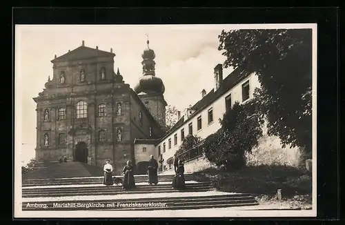AK Amberg, Mariahilf Bergkirche mit Franziskanerkloster