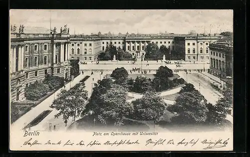 AK Berlin, Platz am Opernhaus mit Universität