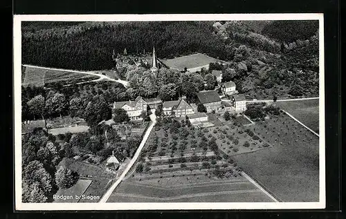 AK Rödgen b. Siegen, Ortsansicht vom Flugzeug aus gesehen