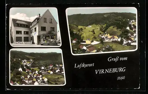 AK Virneburg / Eifel, Gesamtansicht, Kaufhaus Schmitt, Hauptstrasse 12