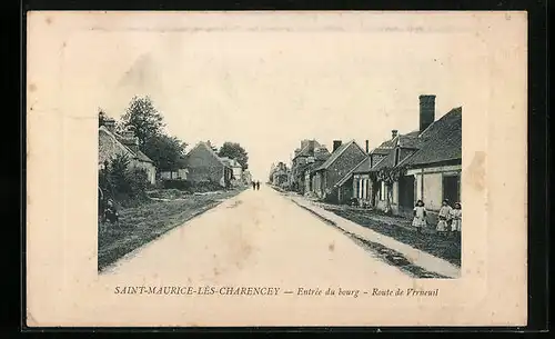 AK Saint-Maurice-les-Charencey, Entrée du bourg, Route de Verneuil